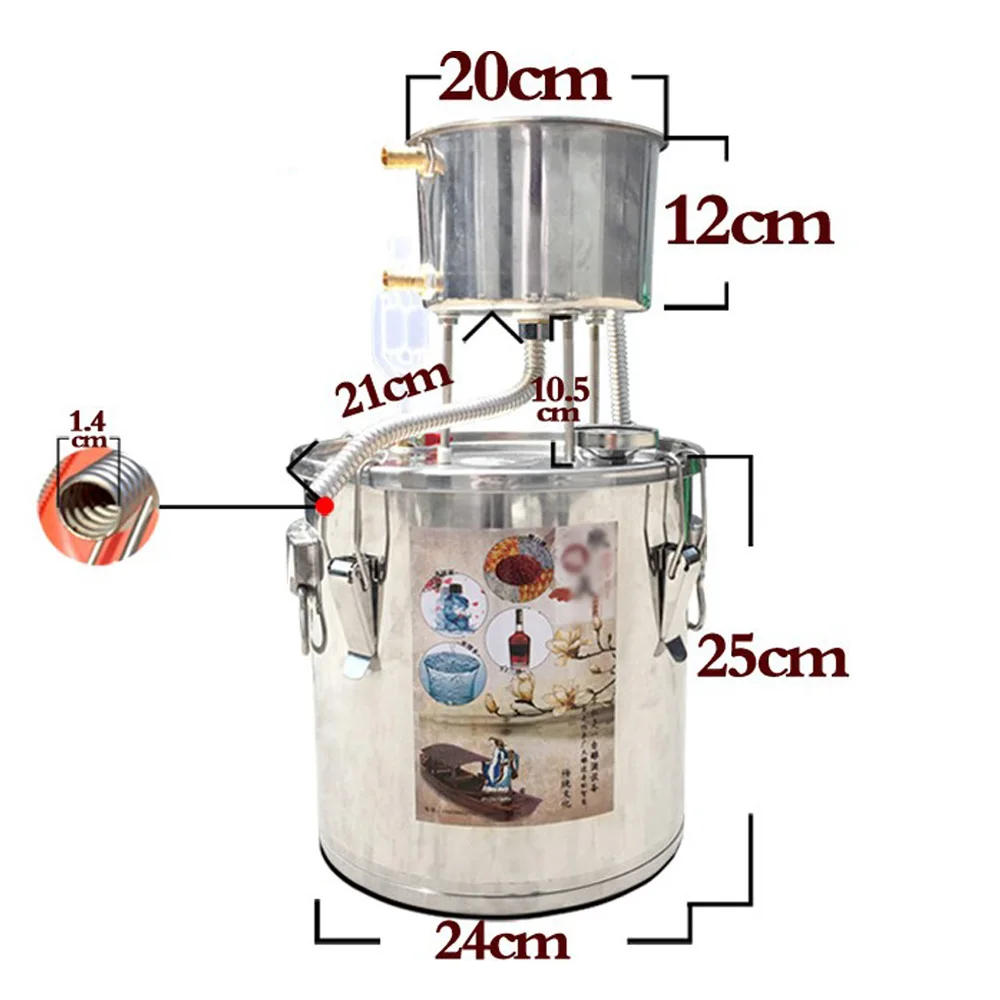 Description Picture 2 of itemSmall 10L Wine Maker Machine Home Steam Essential Oil Distillation Machine