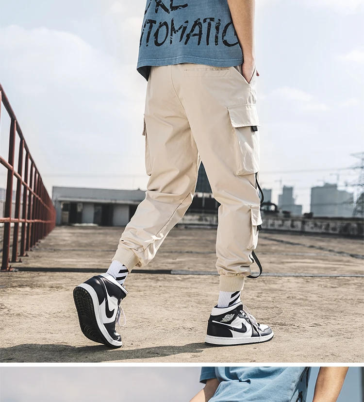 Description Picture 5 of itemTPJB New Hip Hop Joggers Cargo Pants Men Harem Pants Multi-Pocket Ribbons Man Sweatpants Streetwear Casual Mens Pants S-5XL