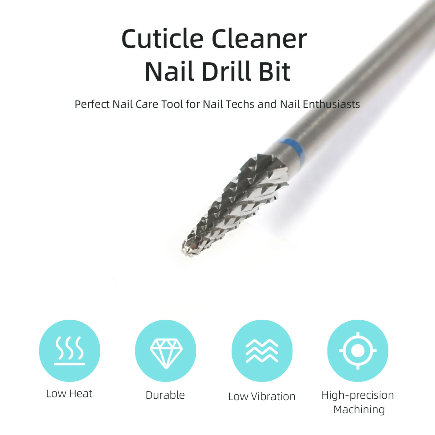 Description Picture 3 of itemHYTOOS Cone Cuticle Nail Drill Bits, Safety Conical Carbide Nail Bit, Electric Gel Polish Removal Manicure Drills Accessories