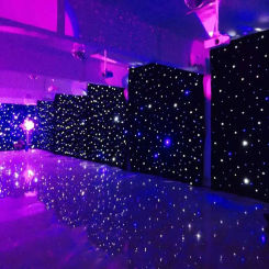 Top Quality Party Backdrop Blue&White LED Star Cloth Starry Sky Curtain DMX512 Control For Stage Pub DJ Wedding Event Shown