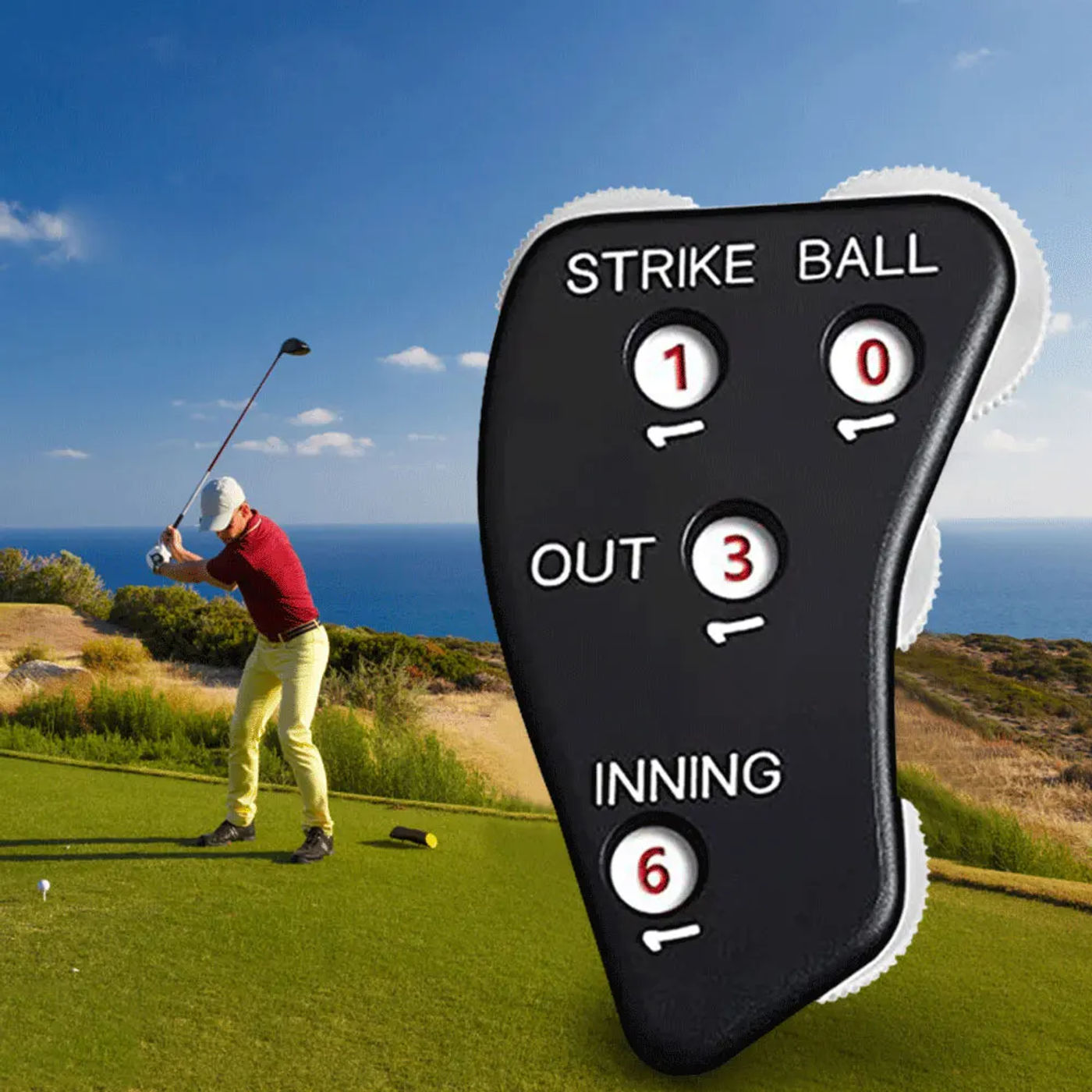 Description Picture 5 of item4 Wheel Baseball Counter Non-Slip Softball Umpire Indicator Baseball Scorer for Scorekeeper Recording Outs & Innings Balls