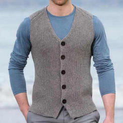 Men's Sleeveless Sweater Cardigan Vest Spring And Autumn New Slim Solid Color Retro Casual Large Size Vest Coat