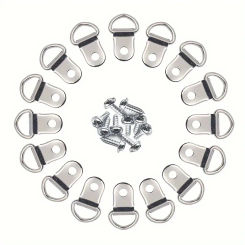 50set D-Shaped Photo Frame Hanging Ring with Screw Hook - Easy to Install Picture Frame Hardware Accessory Dark Buckle Design
