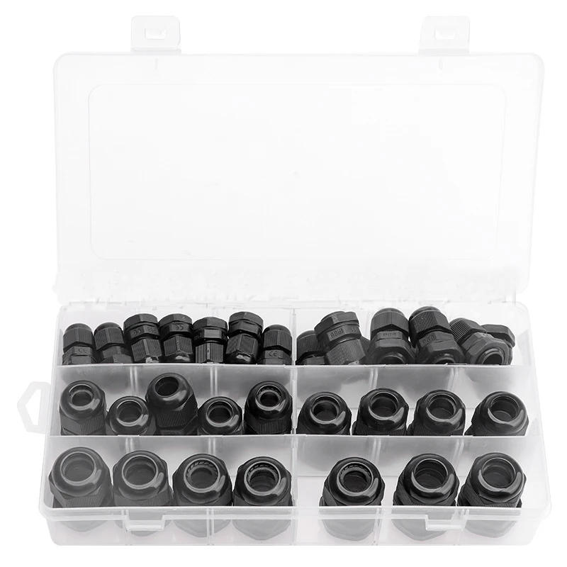 Description Picture 3 of item38PCs Waterproof Cable Gland Black Plastic Seal Joint Nylon IP68 PG7 PG9 PG13.5 PG21 Cable Fixing Nylon Wire Connector