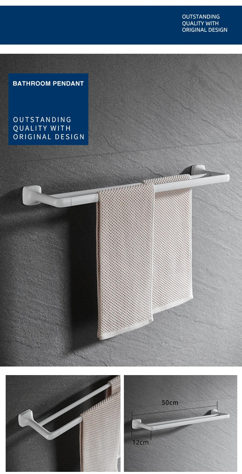 Description Picture 3 of itemHigh Quality White Kitchen Bathroom Double Towel Holder Paper Holder With Cover Towel Ring Toothbrush Cup Holder