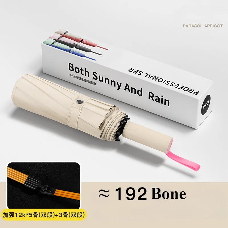 Description Picture 4 of item192Bone Super Strong Windproof Automatic Umbrella Sunshade Uv Protection Folding Sunproo Anti-Storm Large Size Reverse Rain Gear