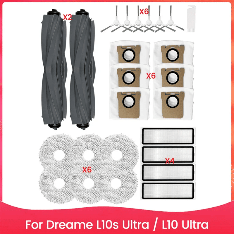 Description Picture 5 of itemB89B-Replacement Parts For Dreame L10s Ultra / L10 Ultra Robot Vacuum Cleaner Main Side Brush HEPA Filter Dust Bag Accessories