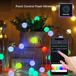 33/66LED Smart String Lights, 5/10m APP Intelligent Point Control Atmosphere Lamp,Outdoor RGB Light,for Party Camping Home Decor