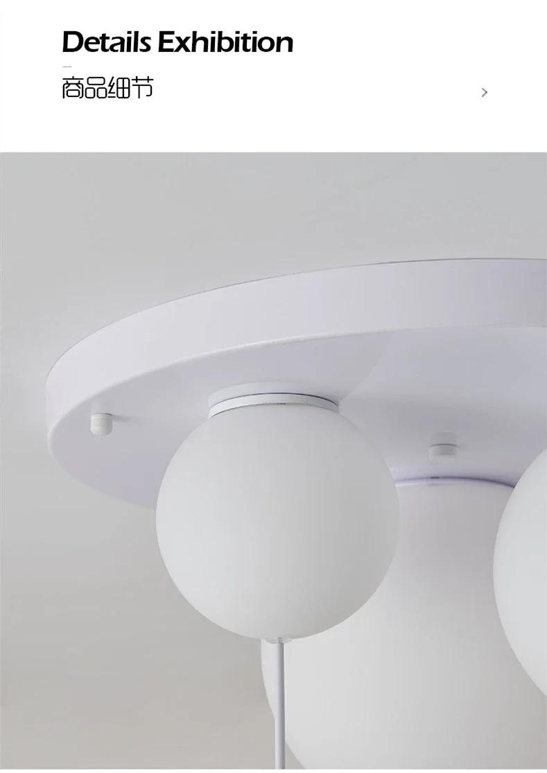 Description Picture 2 of itemModern Polar Bear Pendant Chandelier Creative Mike White Glass Ball Resin Indoor Kid Children Kindergarten Hanging Led Lamp