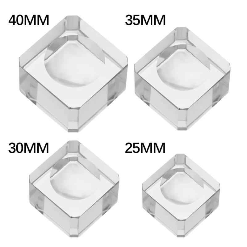 Description Picture 3 of item25/30/35/40mm Square Glass Crystal Sphere Base Transparent Support Pedestal Holder Ball Display Stand Home Decoration