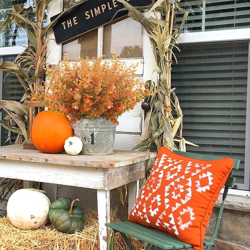 Description Picture 5 of itemArtificial Flowers Outdoor UV Resistant Fake Plastic Plants Greenery Shrubs Arrangement for Home Porch Window Autumn Decoration