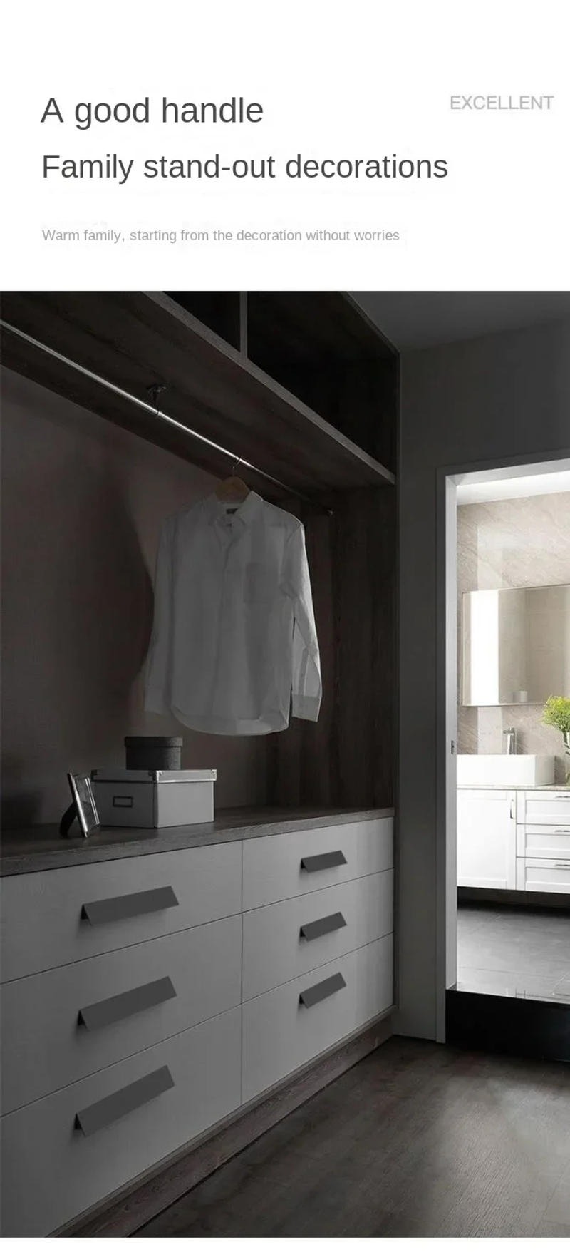 Description Picture 5 of itemDooroom Brass Furniture Handles Wardrobe Dresser Cupboard Cabinet Drawer Shoe Box Kitchen Knobs Modern Black Gold Bronze Pulls