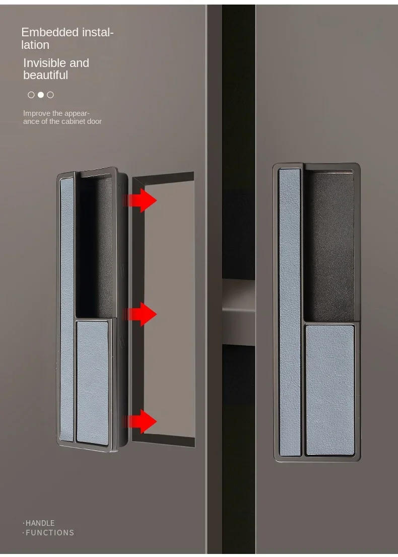 Description Picture 5 of itemFurniture Handle Cabinet Closet Embedded Invisible Handle Drawer Sliding Door Slotted Hidden Handle Leather Hardware Fittings