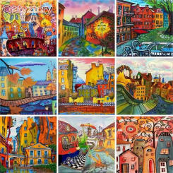 GATYZTORY 60x75cm Painting By Numbers Frameless Colorful House Paint By Numbers On Canvas DIY Number Painting Scenery Home Decor