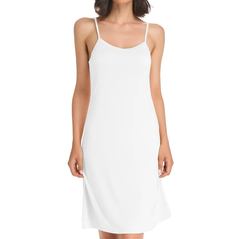 Description Picture 5 of itemSolid Sling Dress for Women Compression Sleeveless Slip Under Dress Backless Soft Pajamas Breathable Underwear Sexy Sleepwear