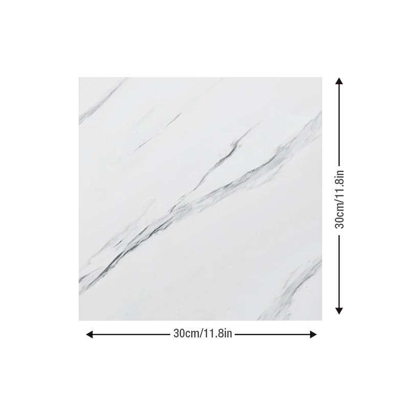 Description Picture 3 of itemSimulated Marble Tile Floor Sticker PVC Waterproof Self-adhesive for Living room Toilet Kitchen Home Floor Decor 3d Wall sticker