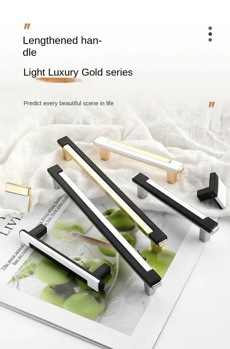 Description Picture 2 of item2 Colors Modern European Style Furniture Handle Wardrobe Cabinet Closet Door Knob Dressing Table and Drawer Pulls Hardware