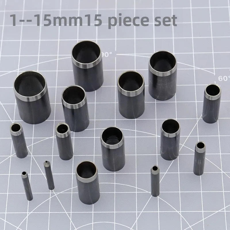 Description Picture 2 of itemLeather Hole Punch Die Round,15pcs One Hole Hollow Punch 1-15 mm High Carbon Steel Circle Cutter Tool
