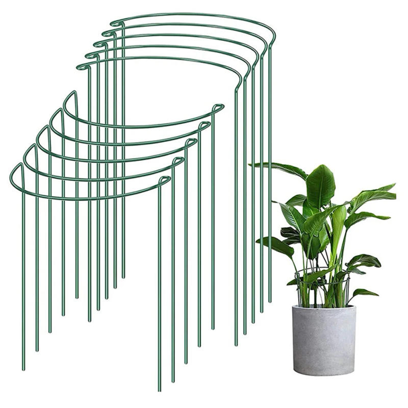 Description Picture 5 of item2pcs Plant Support Stakes, Half Round Metal Garden Plant Strut, Outdoor Plant Underpin Ring Cage For Garden