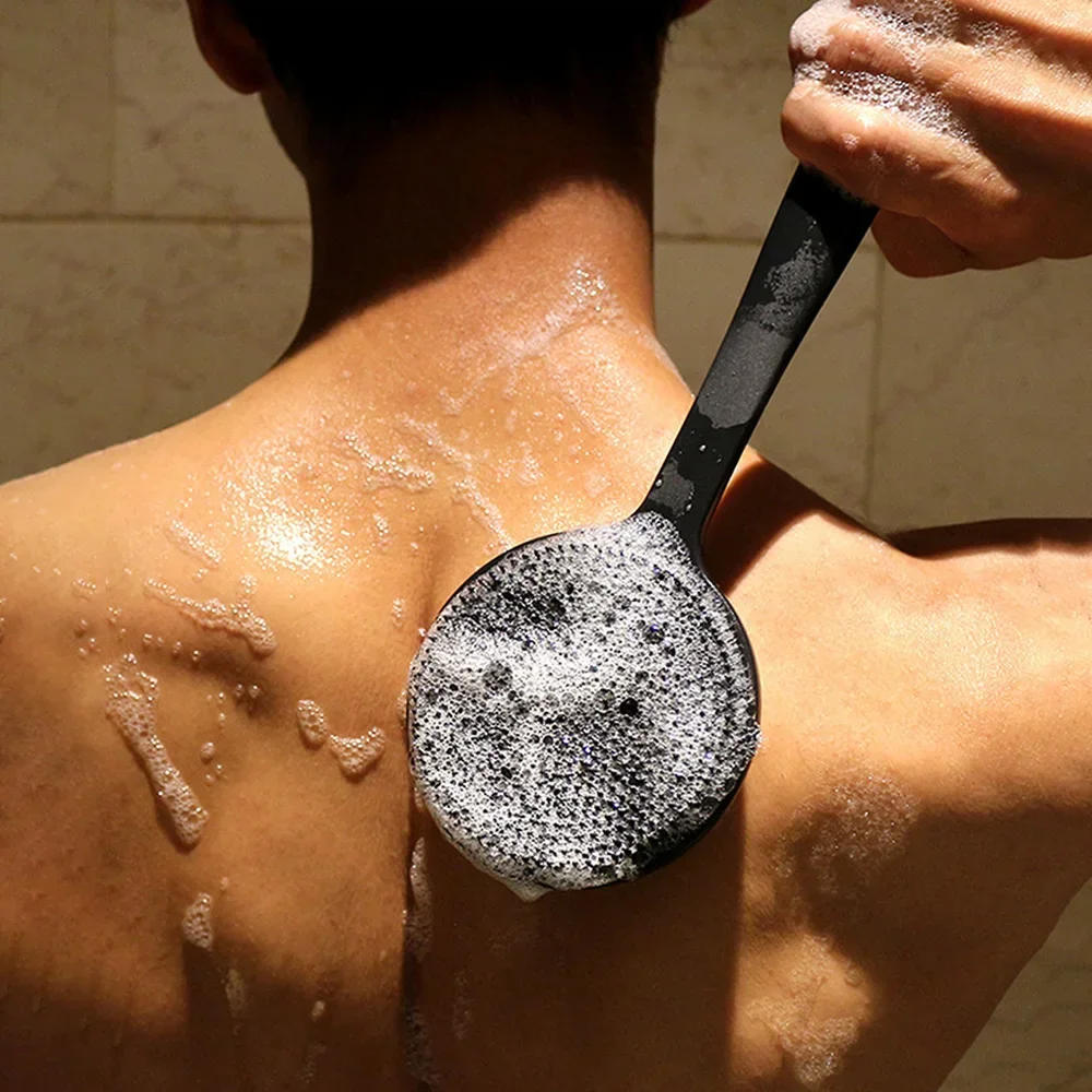 Description Picture 4 of item1pc Long Handle Bath Brush Silicone Body Brushes Back Ball Brush Soft Back Body Scrub Exfoliation Shower Massage Body Wash Brush