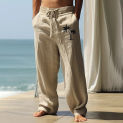 Men's Elastic Leisure Pants Middle Youth On All Sides Of The Printed Men's Straight Trousers