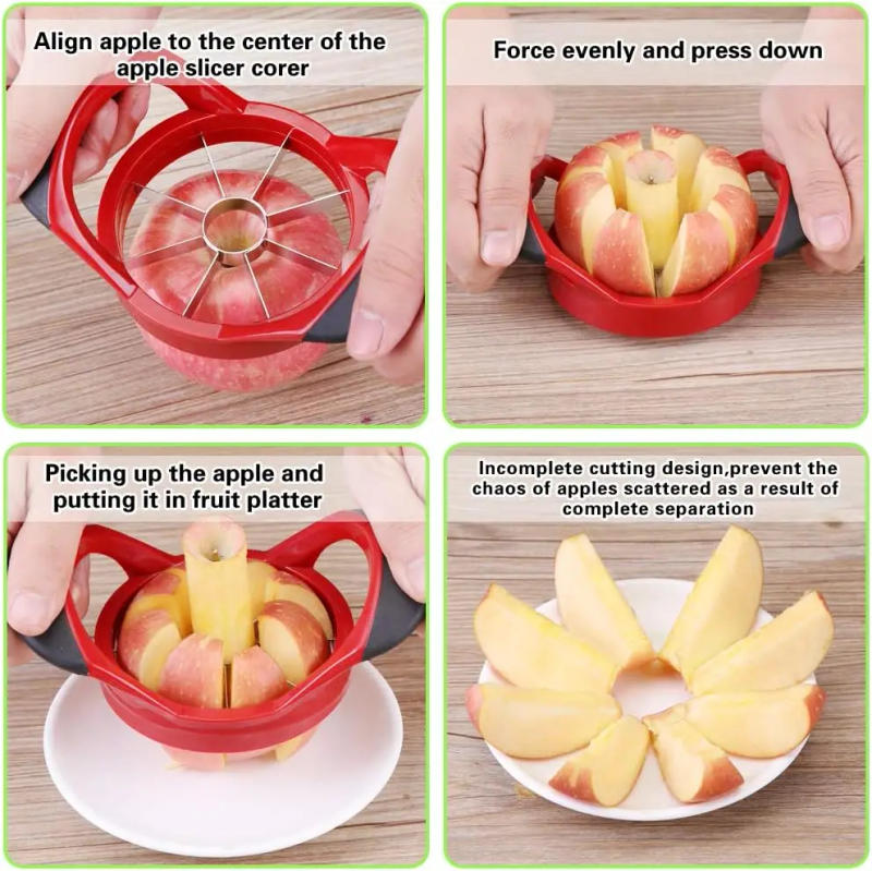 Description Picture 3 of item1pc Apple cutter, apple corer & slicer-stainless steel Apple corer-apple slicer tool with 8super sharp blades, lightweigh