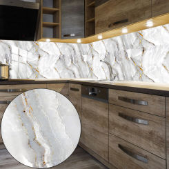 10pcs Gray Gold White Marble Tiles Sticker Kitchen Wardrobe Bathroom Home Decor Self-adhesive Crystal Hard Film Art  Wall Decals