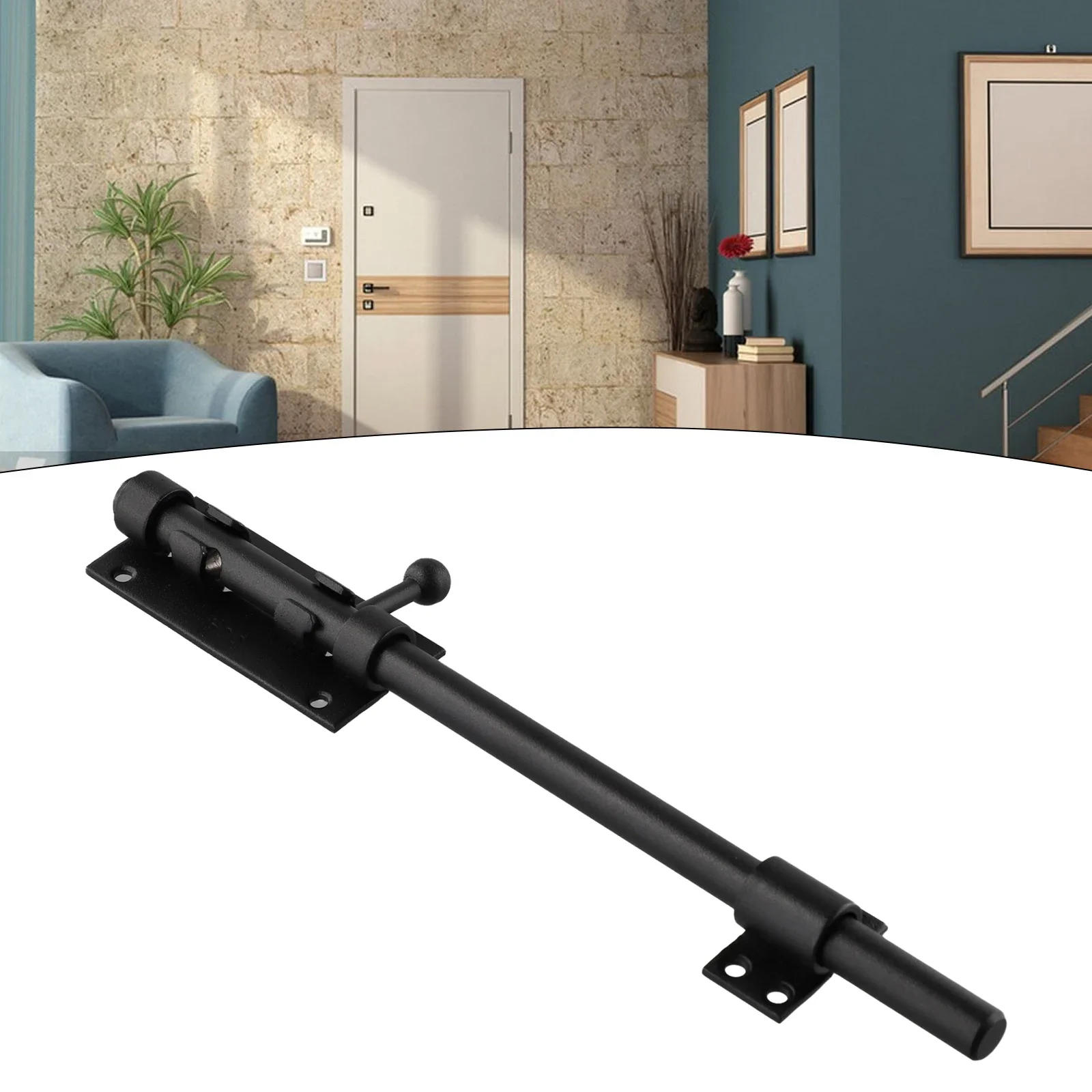 Description Picture 4 of itemDoor Window Bolt Latch Heavy Duty Gate Latch Slide Door Lock Buckle  304 Stainless Steel Black Bolt Lock Home Hardware