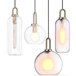 Industrial Loft Retro Pendant Lights Bedroom Kitchen Restaurant Hanging Lights Smoke Glass Home Decor E27 Suspension Light