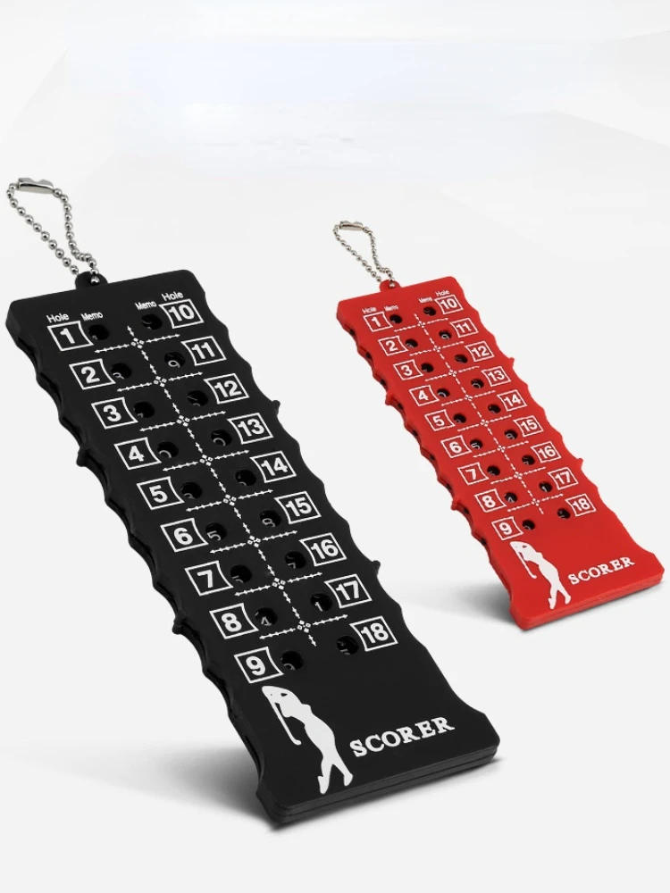 Description Picture 2 of itemPGM 1pcs Golf Scorer Square 18 Hole Golf Supplies Accessories Black Red Random Color 15.5x6cm JFQ002