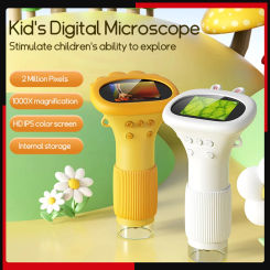 1000X Digital Microscopes Equipment Electronic Magnifier Camera 2 Inch IPS Screen Children Biological Coin Magnifier with Light