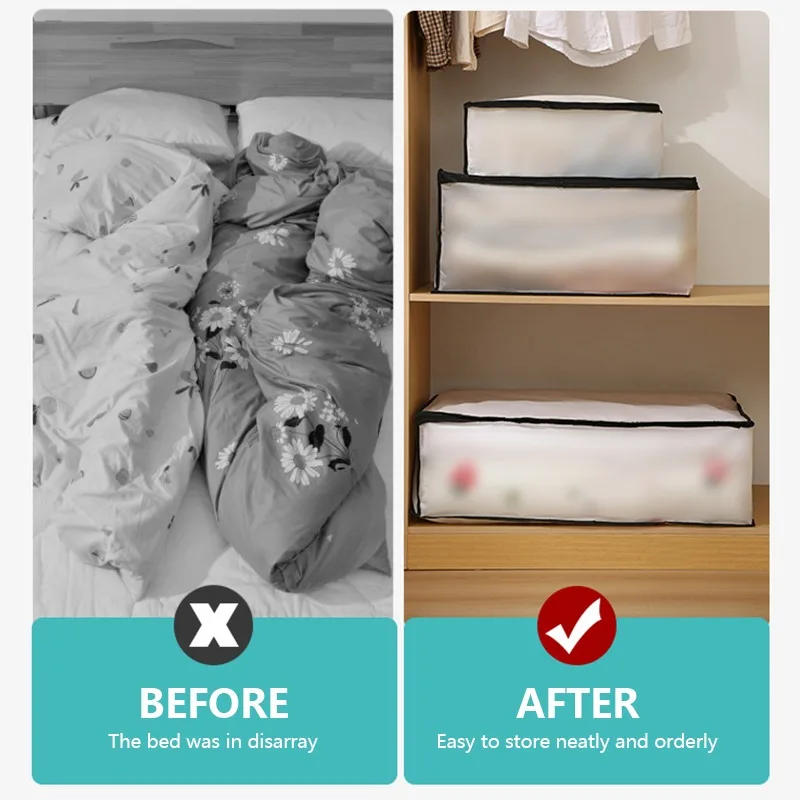 Description Picture 3 of itemUnderbed Storage Bag Foldable Quilt Bag Wardrobe Clothes Storage Box Dustproof Organizer Large Capacity Quilt Storage Bag