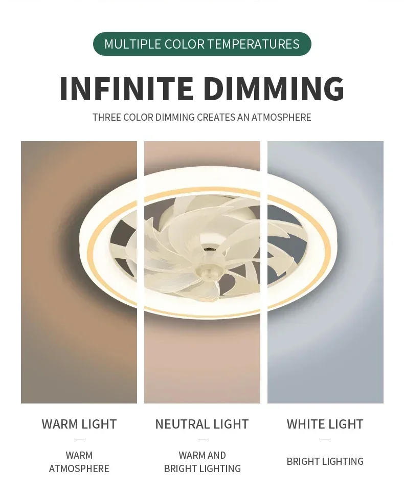 Description Picture 6 of itemModern LED Ceiling Light With Fan Nordic Ceiling Fan Lamp Remote Control Fans For Bedroom Dining Living Room Internal Lighting