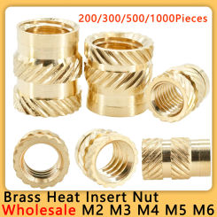 200/300/500Pcs Brass Insert Nut M2 M3 M4 M5 M6 Heat Metric Threaded 3d Printing Inserts Nuts Hot Melt Insertnut Copper Nutsert