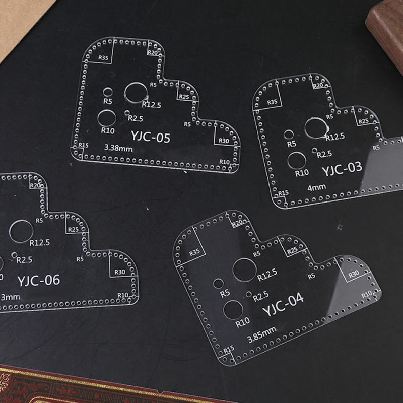 Description Picture 4 of itemFenrry Leather Acrylic Template DIY Leathercraft Drawing Scrapbooking Emboss Decorative Corner Pattern Sewing Stencil Tool