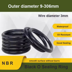 CS 3mm OD 9-306mm Black O Ring Sealing Gasket Round NBR Nitrile Rubber Washer Corrosion Automobile Oil Resist Sealing Ring