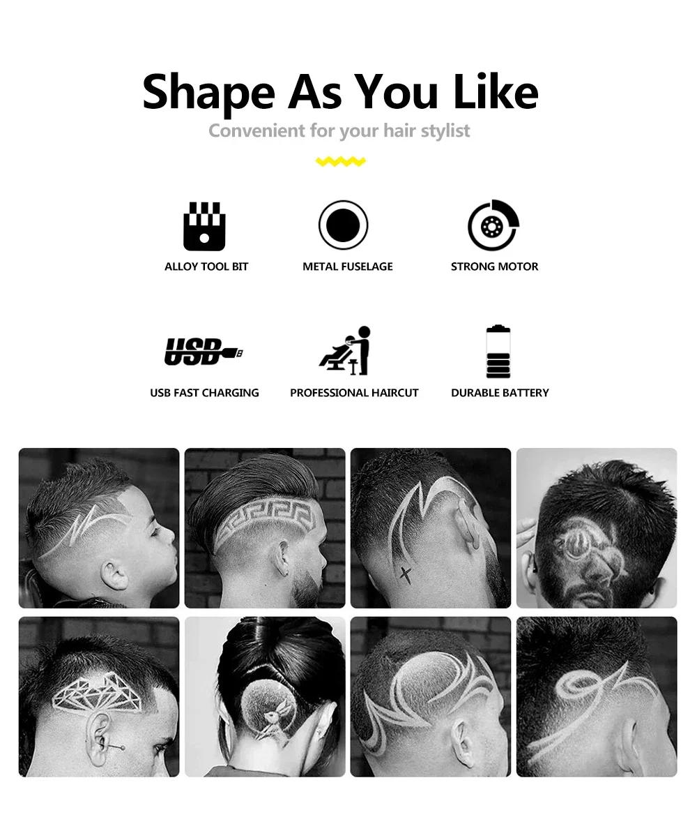 Description Picture 4 of item2024 Vintage Electric Shaver Hair Trimmer Barber Hair Clipper Cordless Hair Cutting Machine Beard Shaving Tondeuse T9 Razor Men