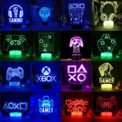 3D LED Night Lights Gaming Setup RGB Neon Lamp USB Gaming Room Children's Lamp Bedroom LED Table Lamp Indoor Lighting Gifts