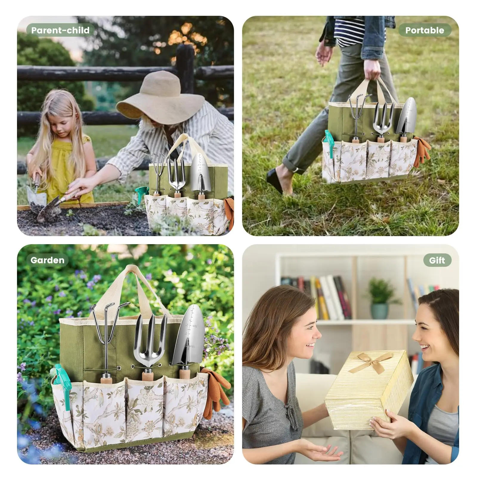 Description Picture 6 of item10Pcs Combination Garden Shovel Rake Spade Bonsai Tools Set Wooden Handle for Flowers Potted Plant Garden Weeding Tools Set