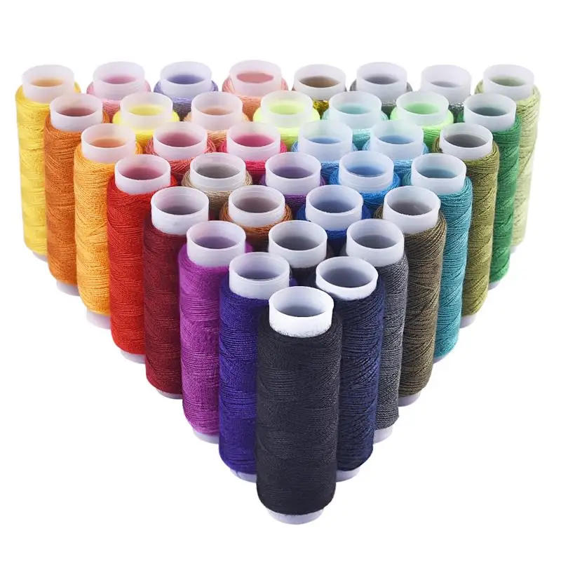 Description Picture 3 of item39 Colors Polyester Yarn Sewing Thread Roll Machine Hand Embroidery 150 Meter Each Spool Durable For Home Sewing Kit