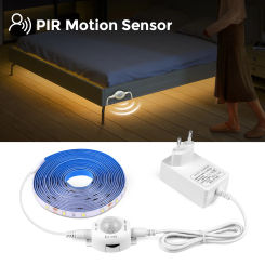 1-5m PIR Motion Sensor LED Strip Lights Emergency Night Light Waterproof 12V Diode Tape Auto On/Off Stairs Bedroom Kitchen Light