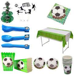 Football Soccer Themed Party Supplies Pinata Toy Gift Disposable Tableware Set Cup Bracelet Birthday Party Soccer Decor