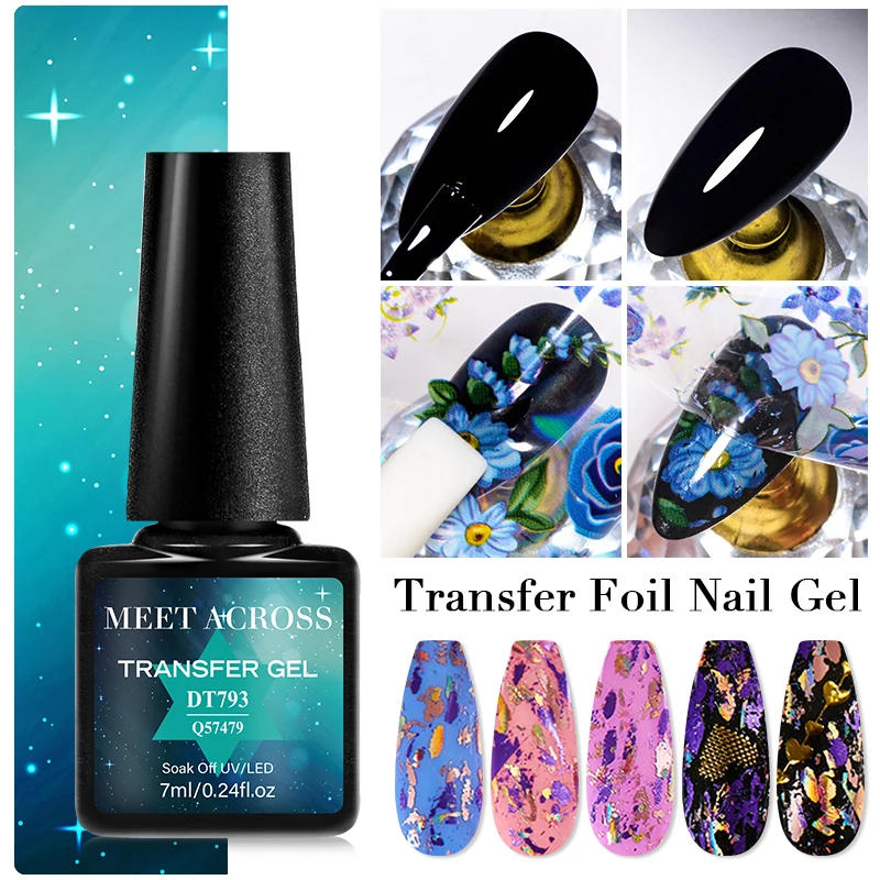 Description Picture 5 of itemMEET ACROSS 7ml Transfer Foil Nail Gel Polish Semi-Permanant Varnish For Adhesive Sticker Nail Glue Soak Off UV LED Gel Nail Art