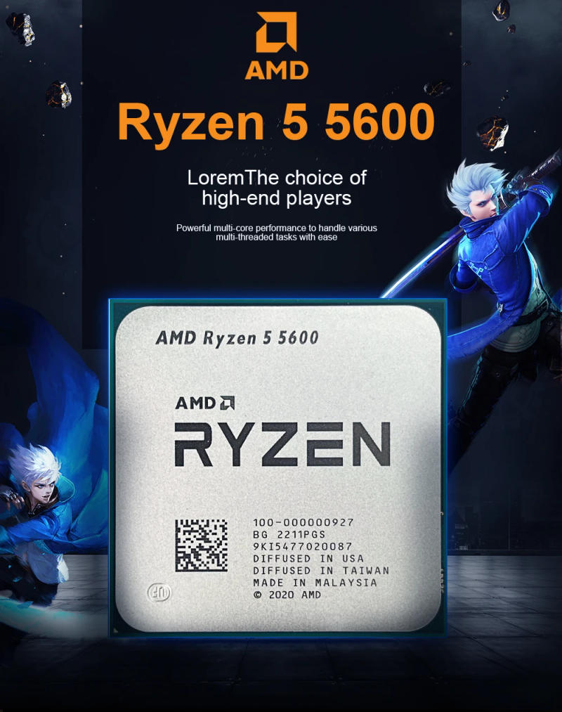 Description Picture 2 of itemAMD R5 5600 Desktop CPUs 6 core 12 thread Up to 4.4 GHz AM4 DDR4 32 MB L3 Cache Zen 3 5000 Series