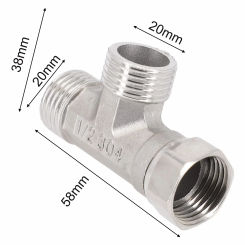 T Adapter 3 Ways Valve/For Diverter Bath Toilet/Bidet Sprayer Shower Head/G1/2 Bath Bidet Sprayer Shower Accessories ﻿