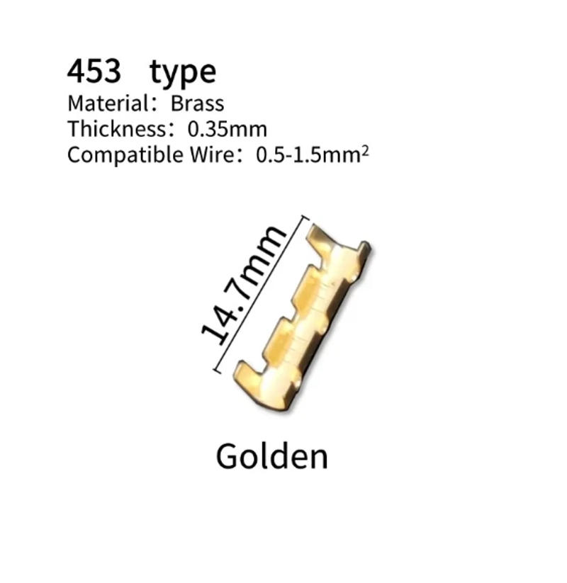 Description Picture 2 of item100pcs 453/453C U-shaped Terminal Wire Quick Connector Terminal Small Tooth Fascia Terminal 0.5-1.5mm2/2.5-4.0mm2