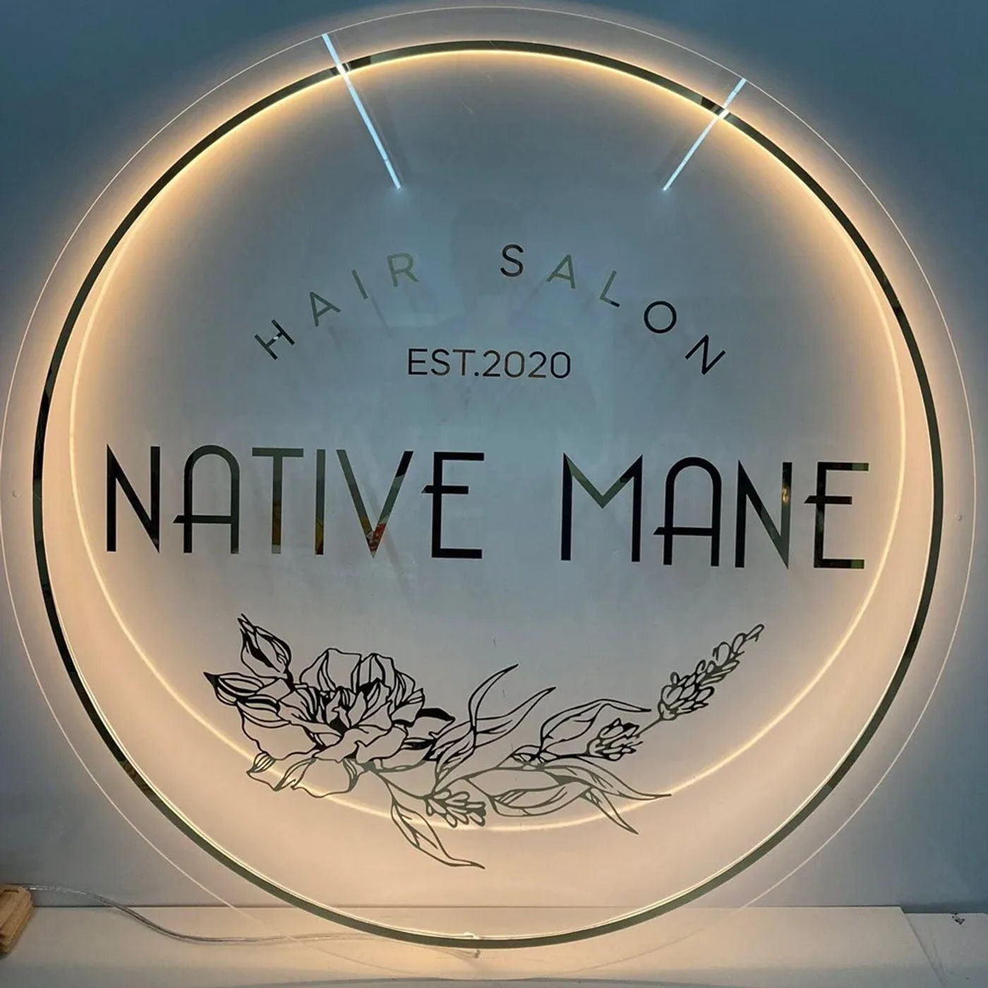 Description Picture 5 of item3D Acrylic Metal Signs Custom Business Logo Salon Name Design Studio Signage Office 3D Acrylic Backlit Sign Room LED Neon Lights