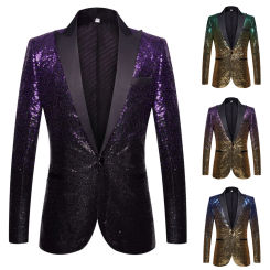 Men's Suit Round Sequin Button Tuxedo Stage Show Wedding Host Dance Festival Celebration Dinner Casual Men's Wear Men's Coat