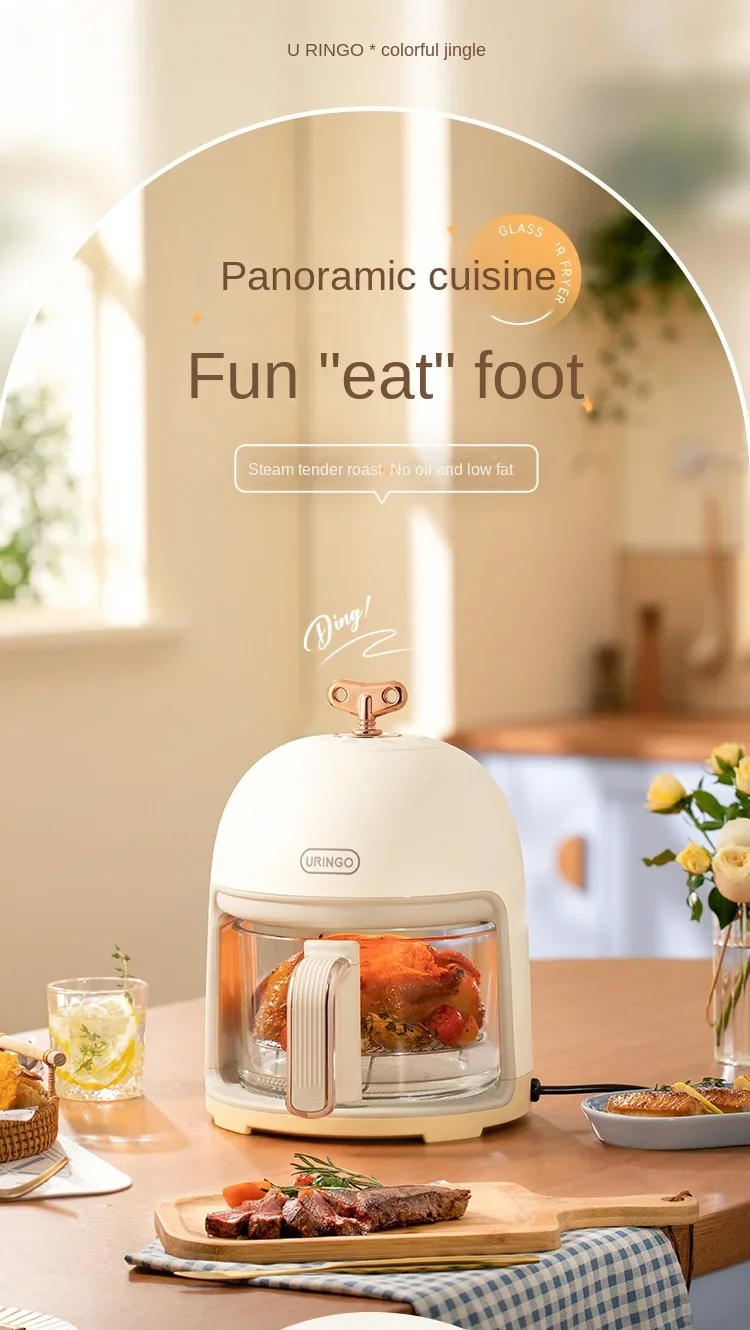 Description Picture 2 of itemAir Fryer 220V Transparent Visible Multi-Functional Steam Glass Air Electric Fryer Visible Delicious Food Pizza Grilled Chicken