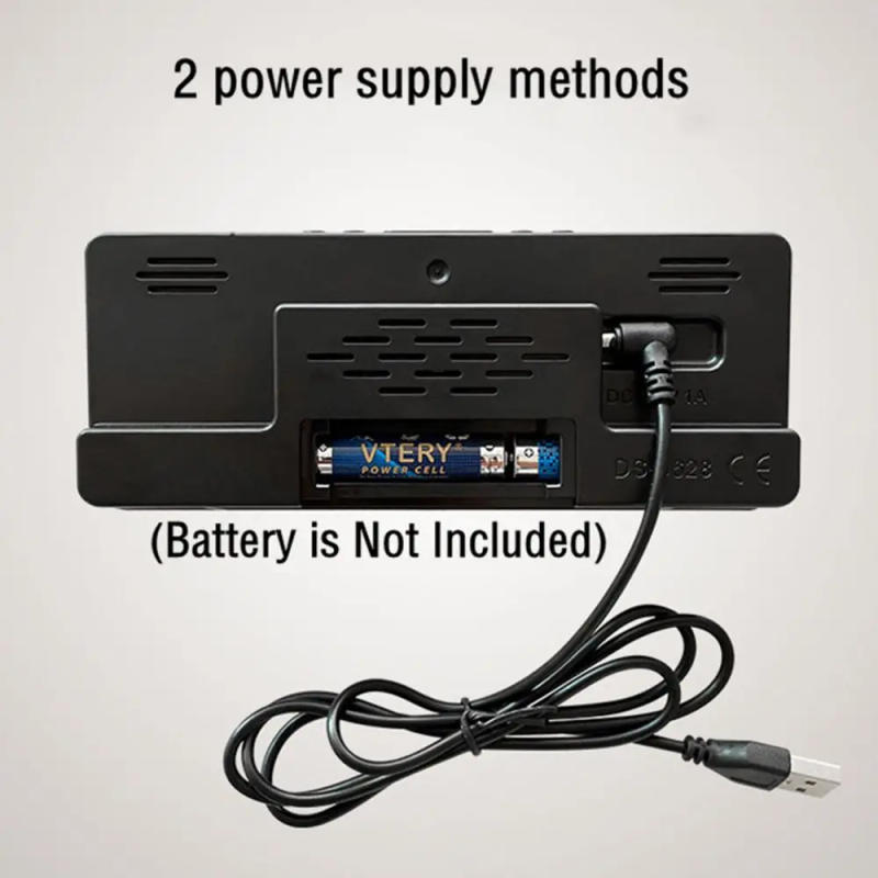 Description Picture 6 of itemCreative Number Clock Color Nightlight Temperature Calendar Alarm Clock LED Large Number Electronic Clock Backlight Home Decor